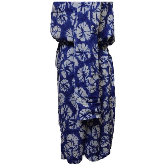 St John Floral Print Silk And Spandex Blend Shirt Dress Size 4 - Picture 5 of 13